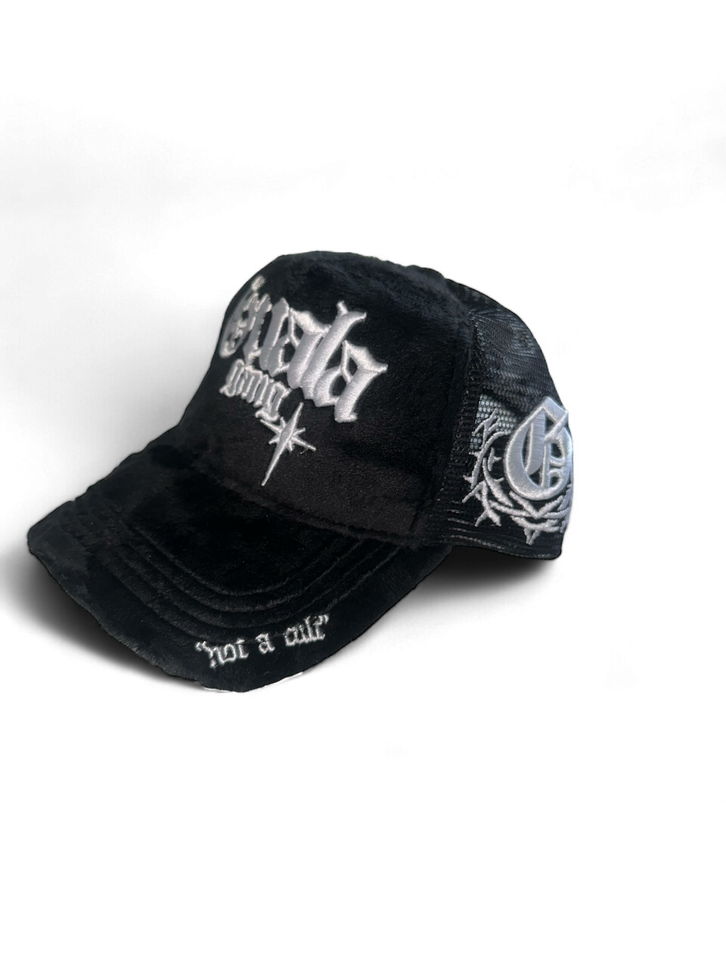 fuzzy velvet trucker (blk)