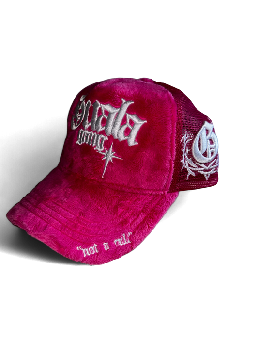 fuzzy velvet trucker (pnk)